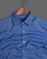 Dark Blue Pin Dot Texture Dobby Cotton Formal Shirt