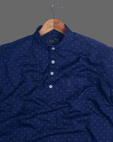 Cloud Blue Denim Print Casual Premium Kurta Shirt