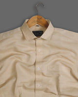 Khaki Brown Formal Solid-Plain Premium Cotton Shirt