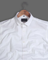 Bright White Formal Striped Premium Cotton Shirt