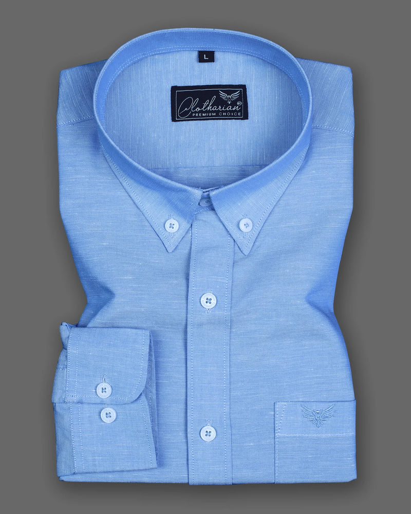 Cotlin Blue Oxford Formal Premium Cotton Shirt