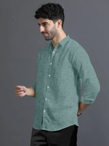 Castleton Green With Flower Print Premium Cotton Shirt