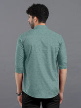 Castleton Green With Flower Print Premium Cotton Shirt