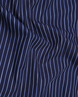 Dark Purple With White Striped Short Sleeve Kurta Shirt