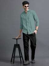 Castleton Green With Flower Print Premium Cotton Shirt