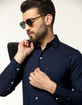 Admiral Blue Space Dyed Super Soft Formal Shirt