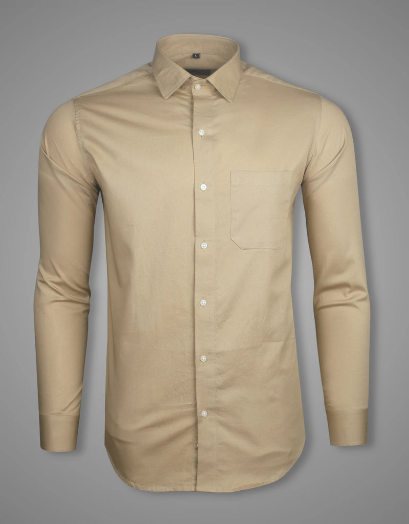 Khakhi Colored Premium Super Soft Cotton Solid Shirt