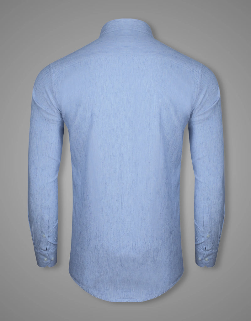 Mischka Blue Chambray Textured Premium Cotton Shirt