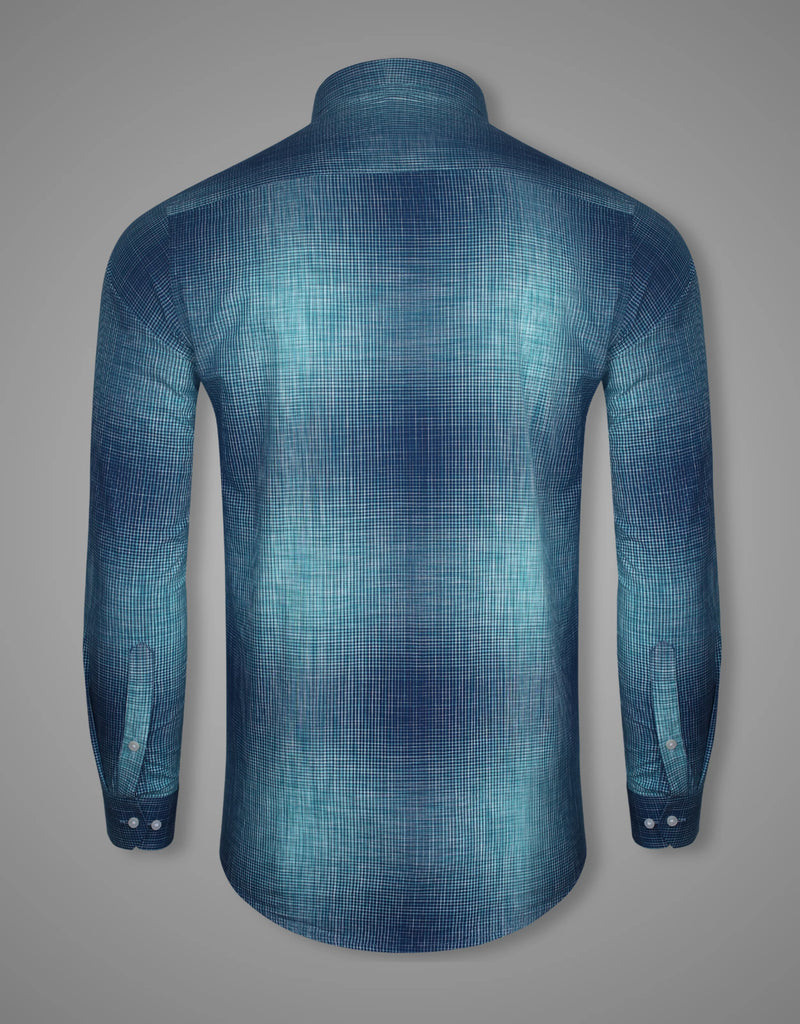 Moroccan Blue Space Dyed Premium Cotton Shirt