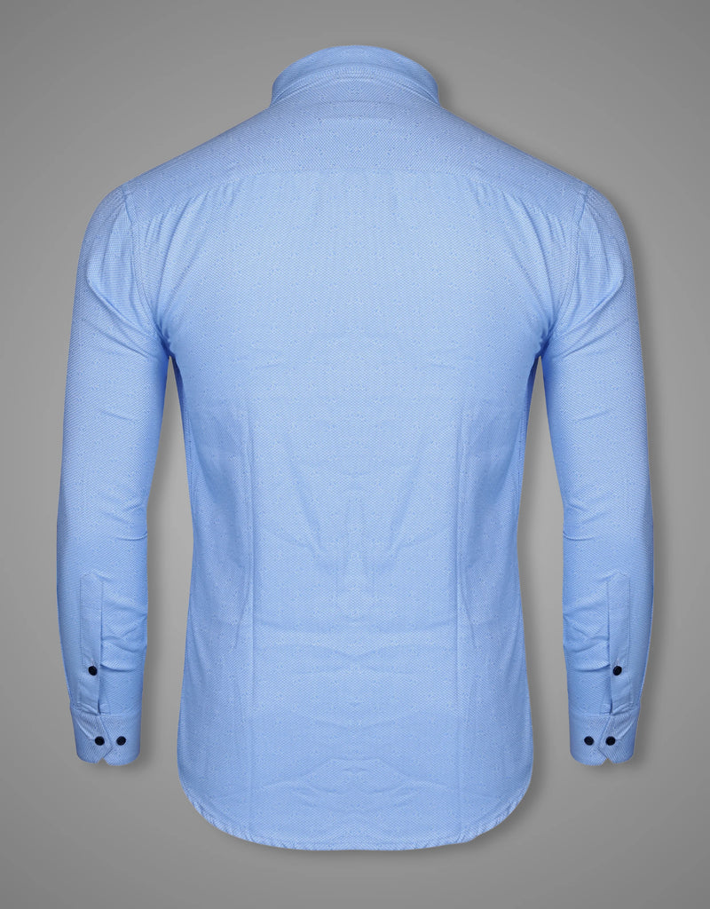 Men Solid Casual Blue Premium Cotton Shirt