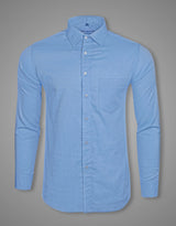 Sky Blue Double Cloth Premium Cotton Formal Shirt