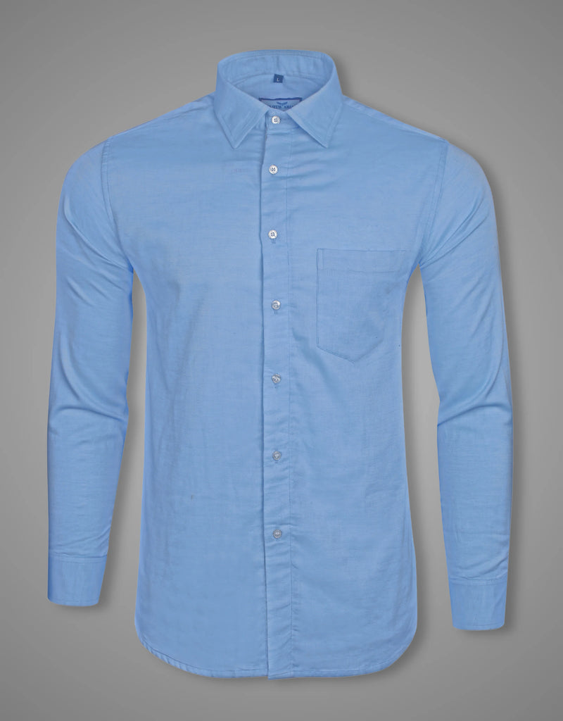 Sky Blue Double Cloth Premium Cotton Formal Shirt