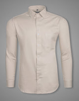 Albescent Brown Textured Premium Cotton Shirt