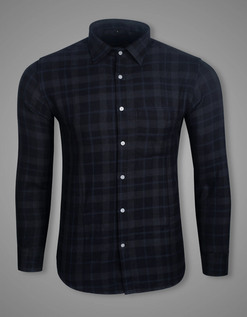 Divine Black Twill Checks Premium Formal Shirt