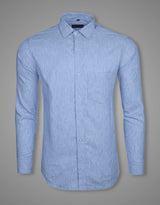 Mischka Blue Chambray Textured Premium Cotton Shirt