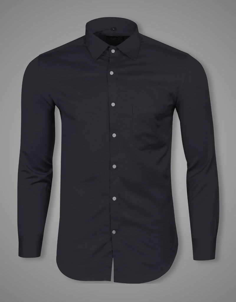 Dark Grey Water Resistance Solid Formal Premium Shirt