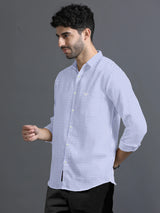 Sky Blue With Bright White Formal Checks Super Soft Giza Cotton Shirt