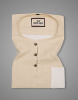 Double Cloth Sand Color Short Sleeve Kurta Shirt