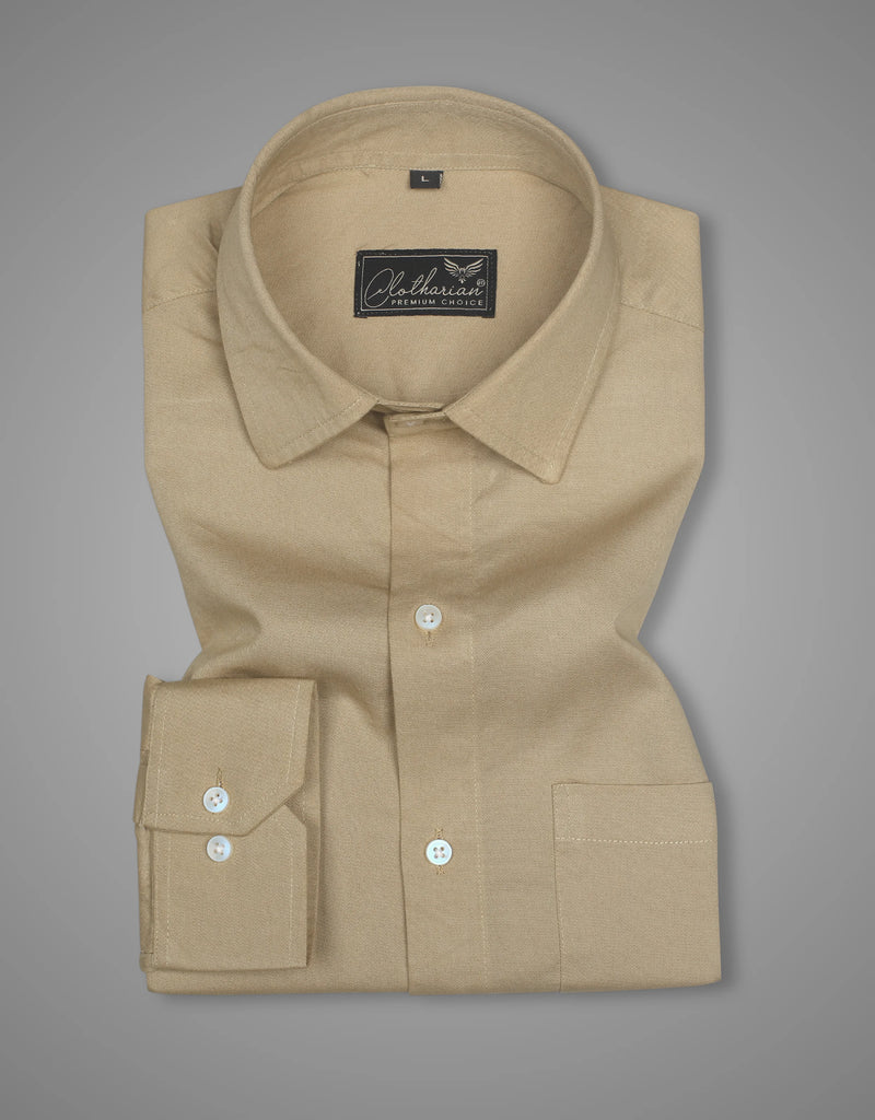 Khakhi Colored Premium Super Soft Cotton Solid Shirt