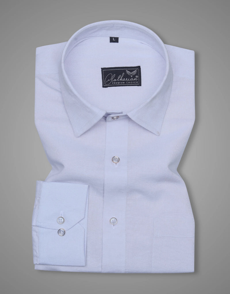 Mens Solid Cristle Blue Premium Cotton Shirt