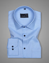 Men Solid Casual Blue Premium Cotton Shirt