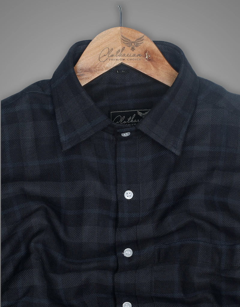 Divine Black Twill Checks Premium Formal Shirt