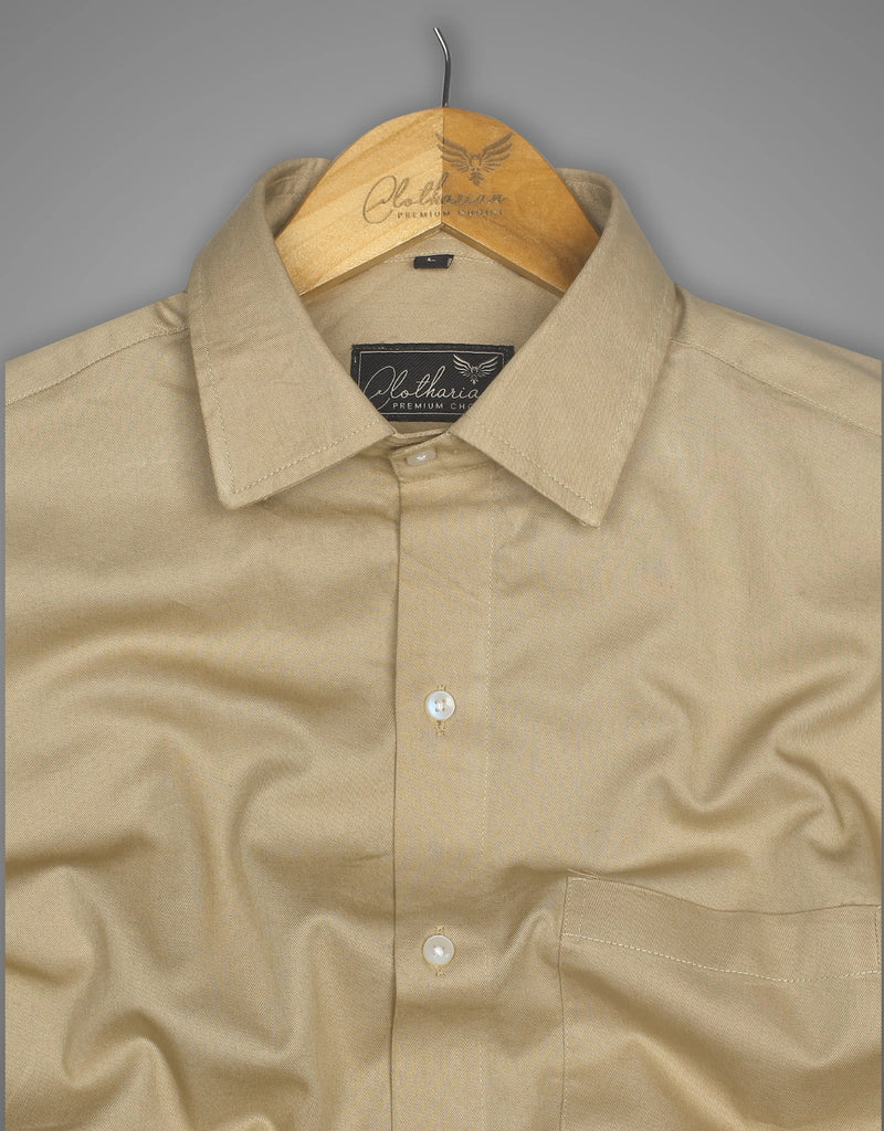 Khakhi Colored Premium Super Soft Cotton Solid Shirt