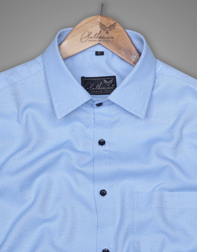 Men Solid Casual Blue Premium Cotton Shirt