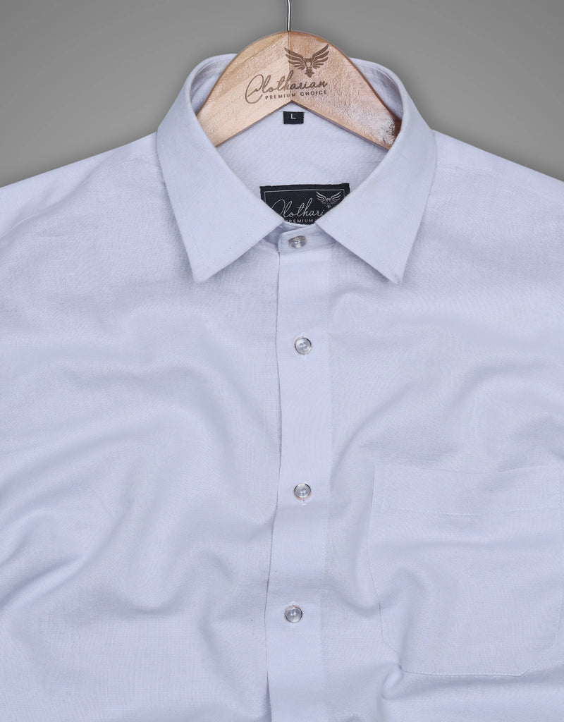 Mens Solid Cristle Blue Premium Cotton Shirt