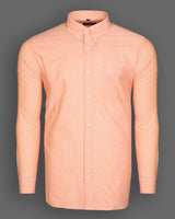 Nova Orange Solid Button Down Premium Cotton Formal Shirt