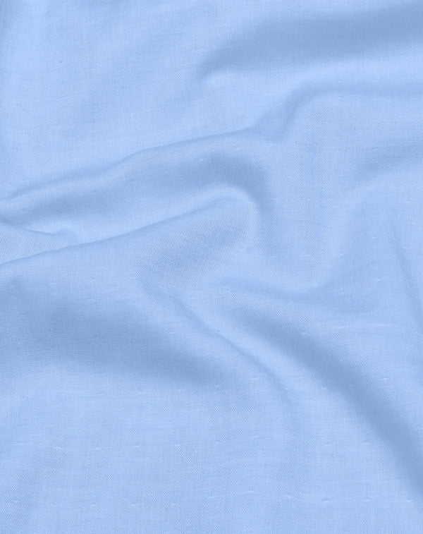 Double Cloth Sky Blue Color Short Sleeve Kurta Shirt