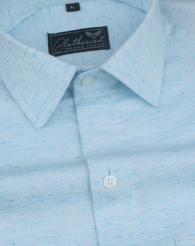 Glory Blue Twill Textured Premium Cotton Shirt