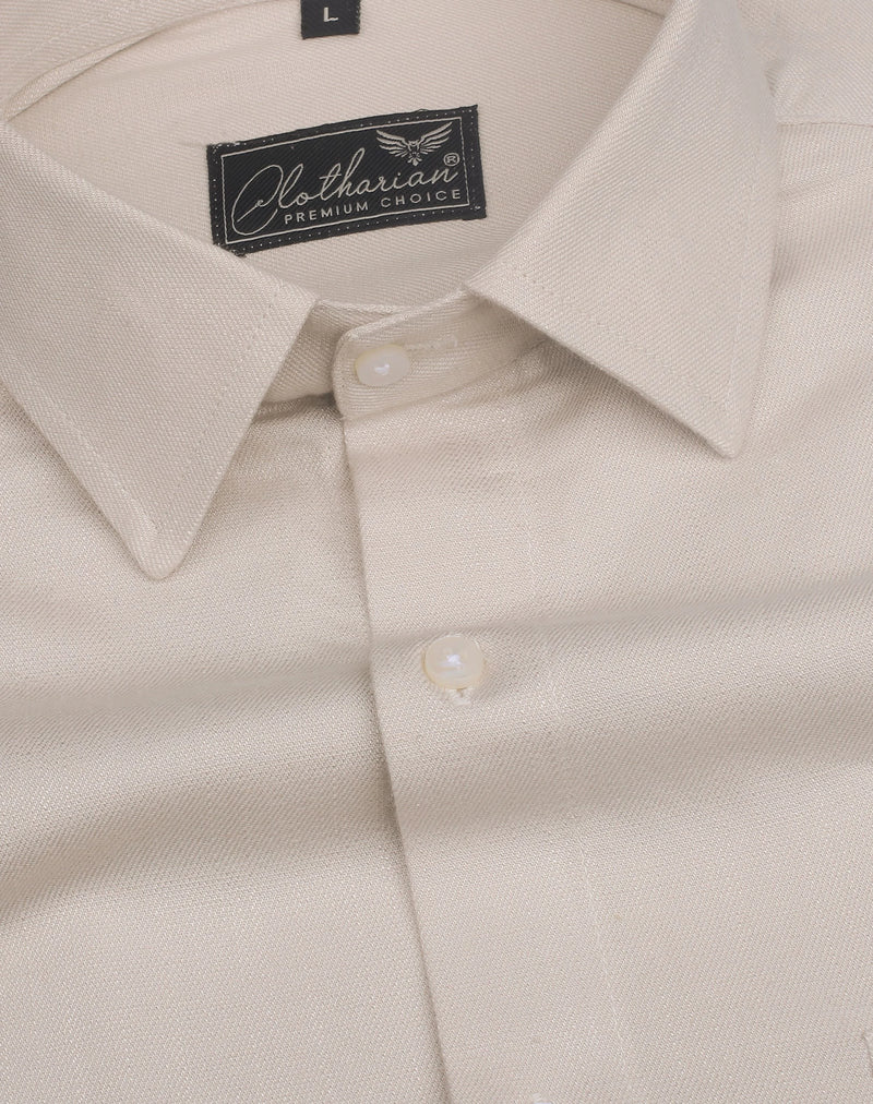 Albescent Brown Textured Premium Cotton Shirt