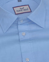 Sky Blue Double Cloth Premium Cotton Formal Shirt