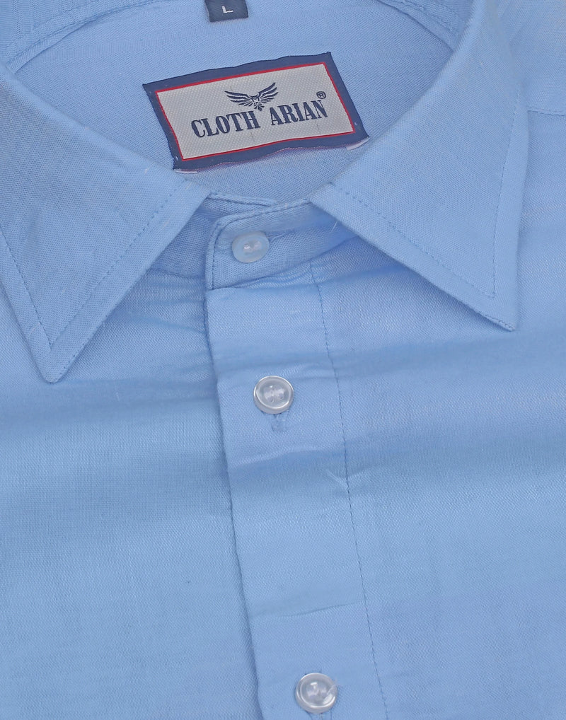 Sky Blue Double Cloth Premium Cotton Formal Shirt