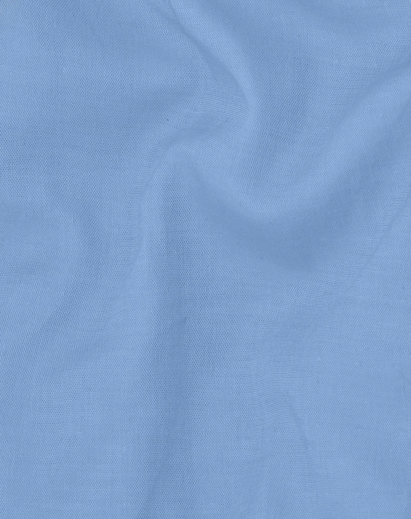 Sky Blue Double Cloth Premium Cotton Formal Shirt