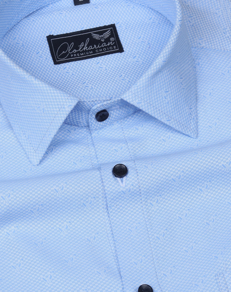 Men Solid Casual Blue Premium Cotton Shirt