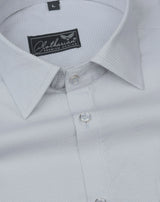 Solid Formal Still Grey Doted Premium Cotton Formal Shirt