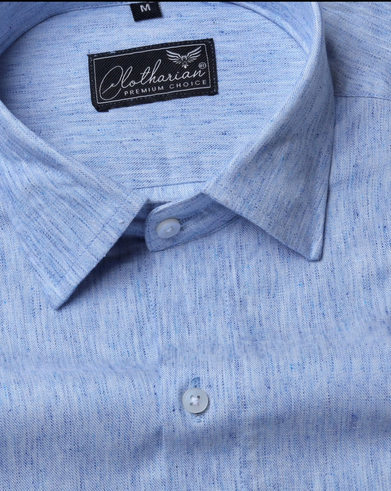 Mischka Blue Chambray Textured Premium Cotton Shirt