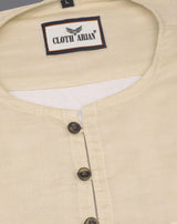 Double Cloth Sand Color Short Sleeve Kurta Shirt