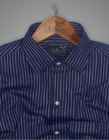 Dark Purple With White Striped Premium Cotton Shirt