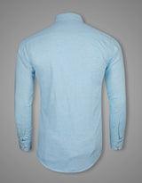 Glory Blue Twill Textured Premium Cotton Shirt