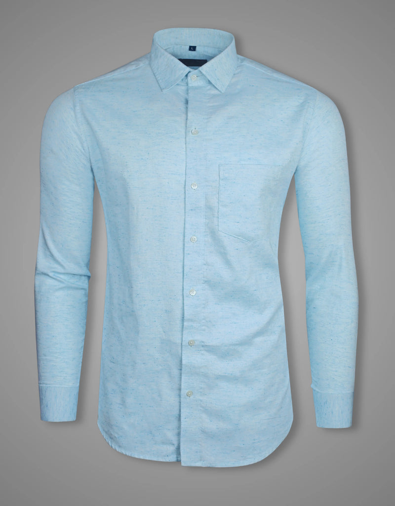 Glory Blue Twill Textured Premium Cotton Shirt