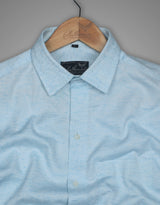 Glory Blue Twill Textured Premium Cotton Shirt