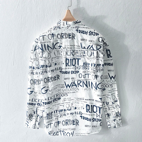 Graffiti Art Tee Printed Long Sleeve Shirt