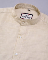 Double Cloth Sand Color With Mandarin Collar Premium Shirt