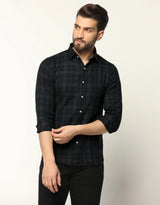 Divine Black Twill Checks Premium Formal Shirt