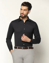 Dark Grey Water Resistance Solid Formal Premium Shirt