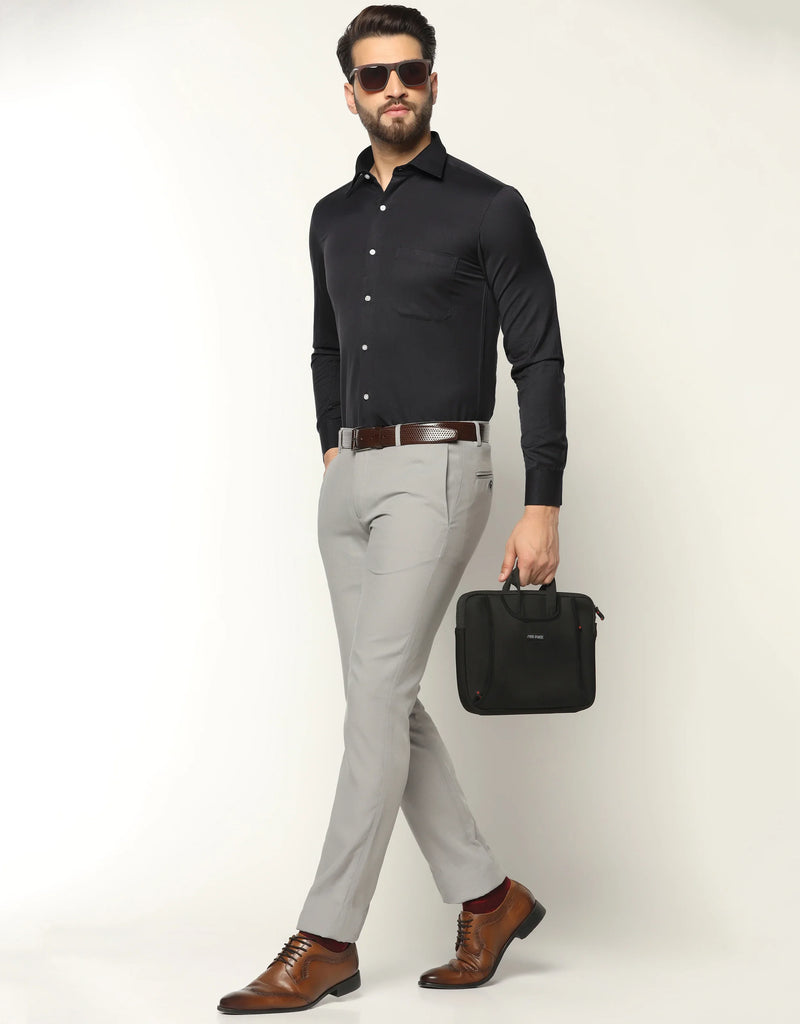 Dark Grey Water Resistance Solid Formal Premium Shirt